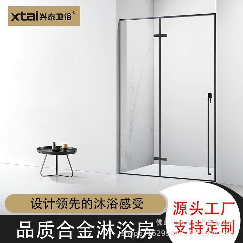 一字型淋浴房干湿分离玻璃隔断卫生间不锈钢推拉门干湿分离专用