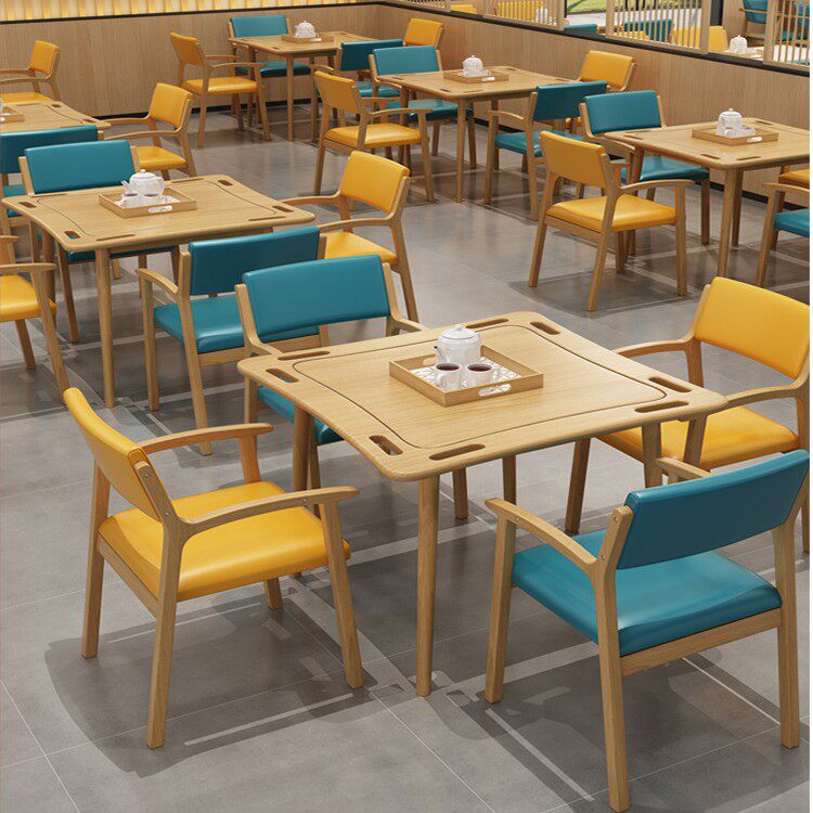 养老院实木适老餐桌椅
