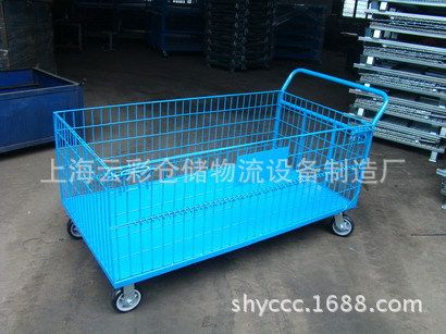 上海武汉手推车堆叠筐料架铁板箱金属网箱巧固架工位车