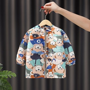 秋冬季 儿童围裙反穿衣婴儿护 宝宝罩衣防水防脏吃饭围兜20E23新款