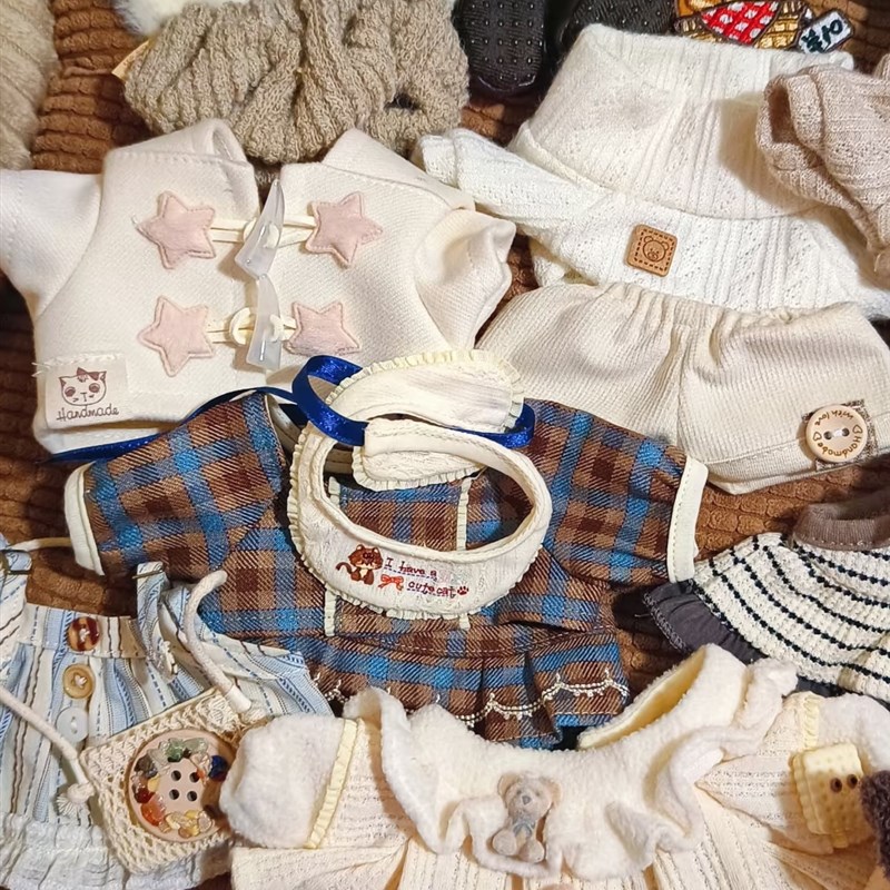 20cma棉花娃娃衣服可爱公仔玩偶换装无属性套装毛绒玩具生日礼物