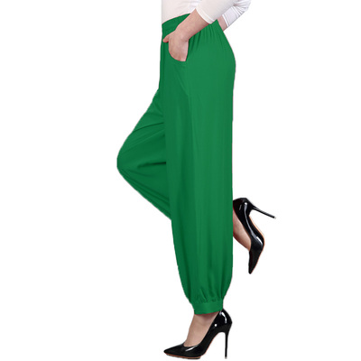 2021春d夏秋款休闲女裤宽松大码舞蹈裤子棉绸灯笼裤黑色长裤瑜伽