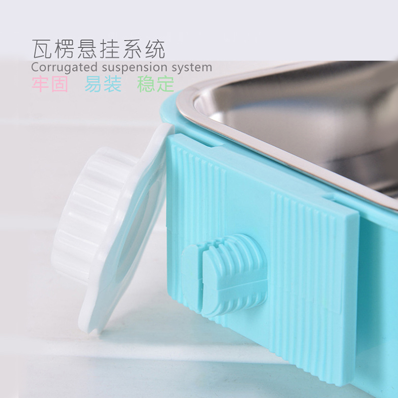 猫碗宠物狗狗用品食m盆不锈钢单碗喝水碗悬挂式猫粮盆固定挂笼狗