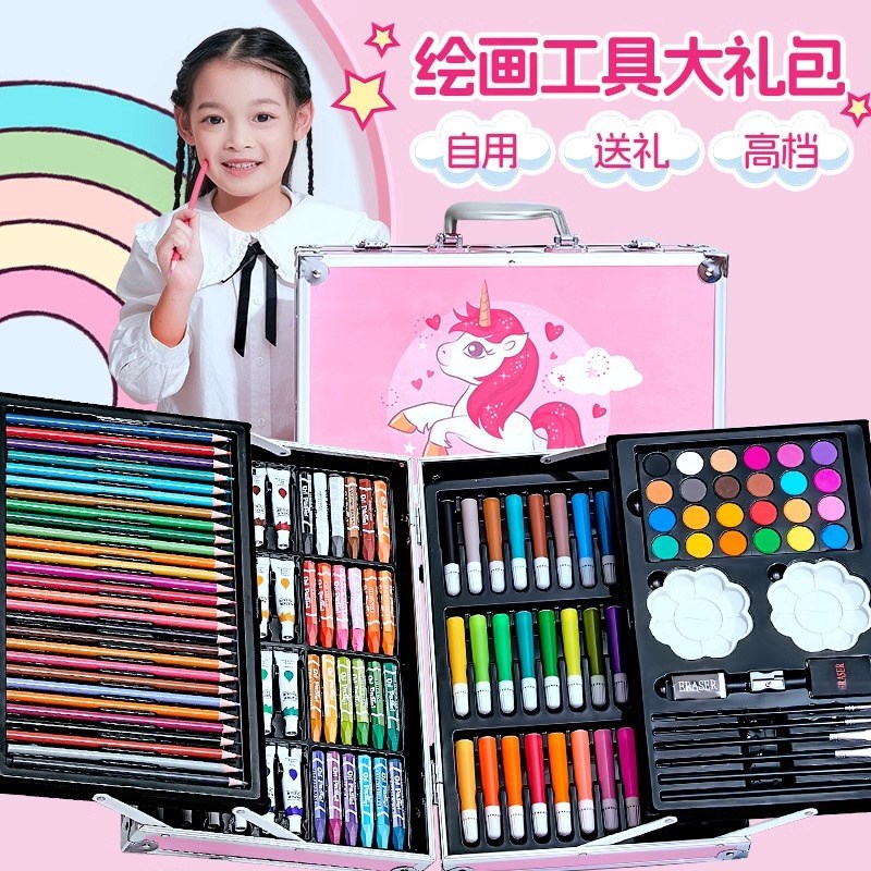 儿童绘画工具套装画画礼盒女孩子的E全套美术水彩笔女童小学生专
