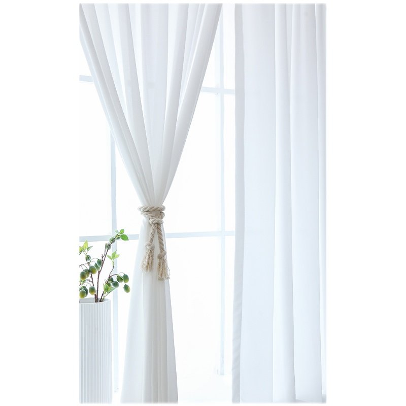 魔术贴带褶皱纱帘透光不透人免打孔飘窗粘贴自粘式加Y厚雪纺窗纱,居家布艺,窗纱,淘宝优惠券,粉丝福利购,淘宝优惠卷