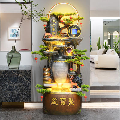 乔迁之喜装饰摆件高级感客厅假山流水喷泉循环水办公室生财风水轮