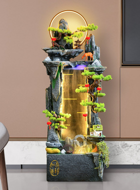 客厅风车流水摆件循环水招财风水轮假山瀑布造景喷泉搬家开业礼物