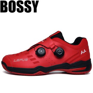 网球鞋 男女轻便透气运动鞋 男 户外旋转扣免系带羽毛球鞋 Bossy四季