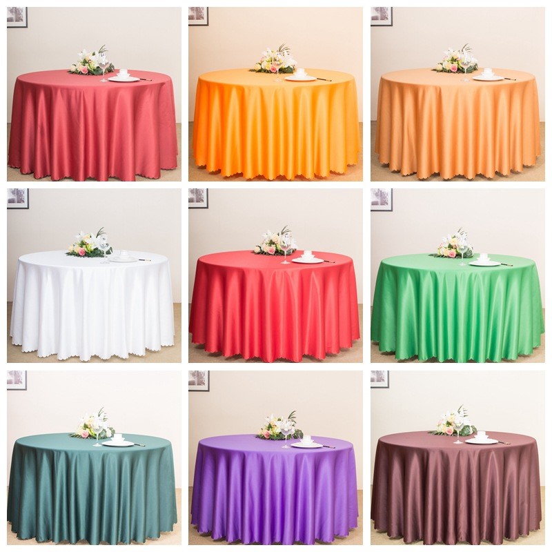 纯色酒店桌布宴会婚庆圆桌台布会议展会餐厅台布圆形餐桌桌布
