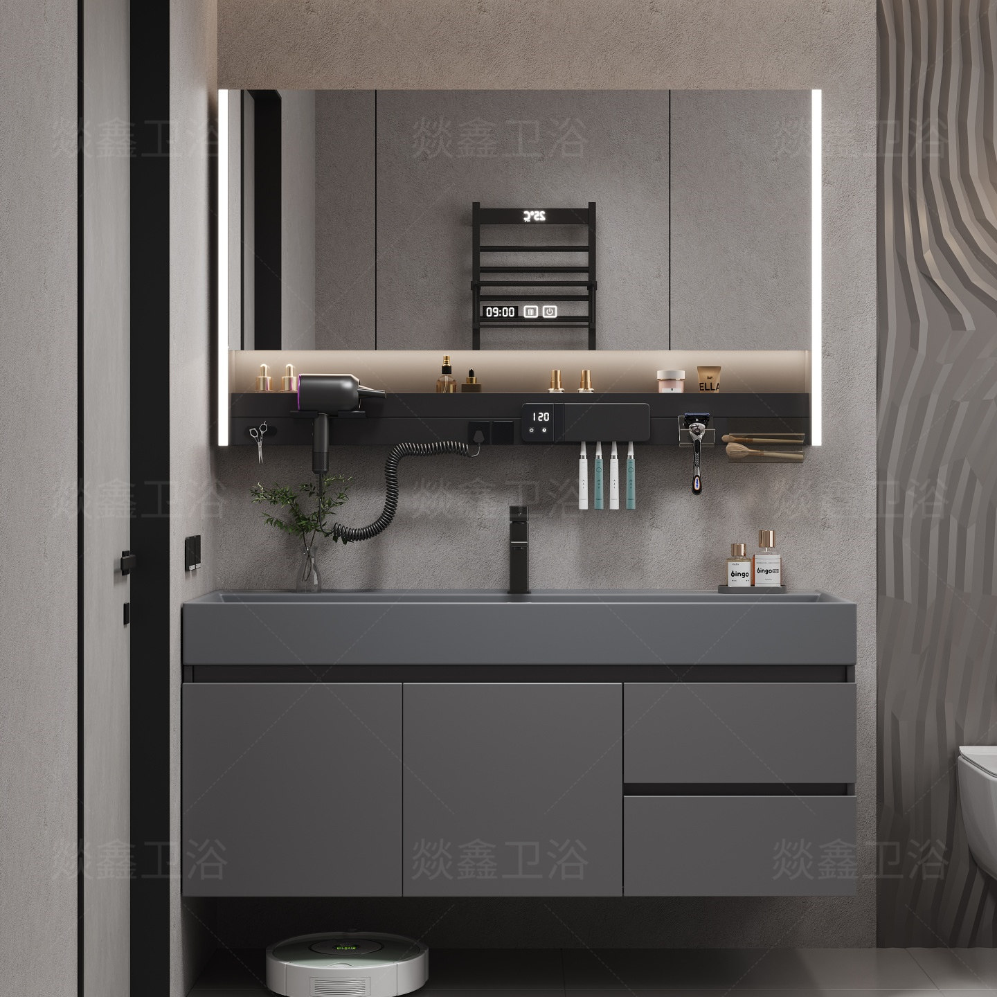 新款浴室柜组合纳米微晶石一体海洋盆洗手盆洗脸池卫生间洗漱台,家装主材,浴室柜组合,淘宝优惠券,粉丝福利购,淘宝优惠卷