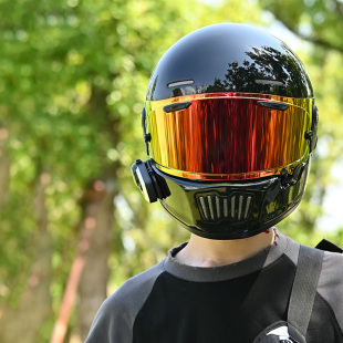 HVA复古摩托车头盔全盔3C印第安机车夏季骑行巡航个性哈雷踏板盔