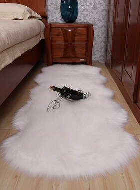 毛绒卧室地毯床边毛毯白色毛毛毯不规则简约地Q毯拍照背景毯沙发