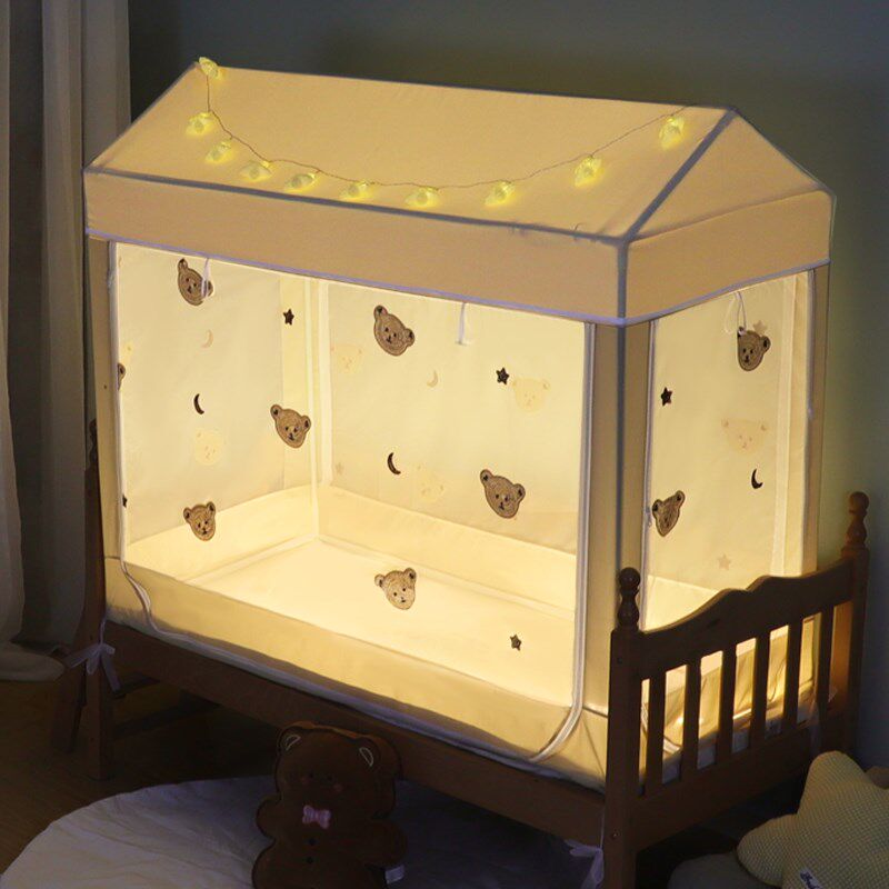 定制儿童床防摔蚊帐尺寸拼接床榻榻米蒙古包婴儿宝宝床全底防掉床
