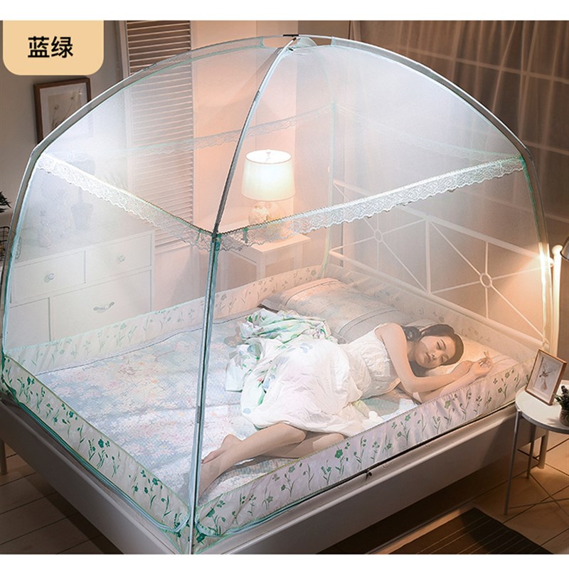 蚊帐三门开拉链1.5米1.8x2.0蛟账文纹张2m2.2大床双人5一1二五八8