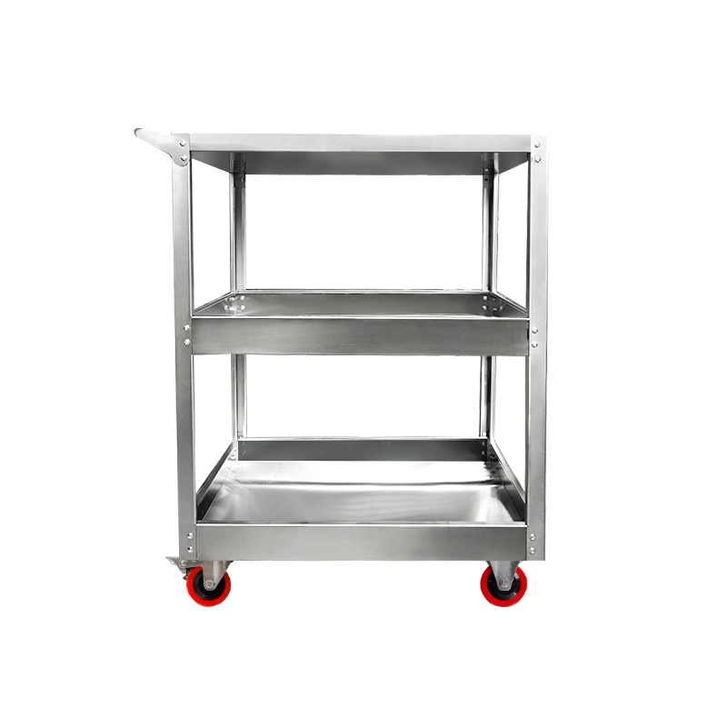 不锈钢加厚工具车二三四层杂物收纳车餐车储物架工厂汽修手推车