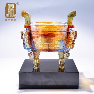 琉璃鼎摆件公司大厅办公室招财新店定制纪念工艺品开业上市赠礼品