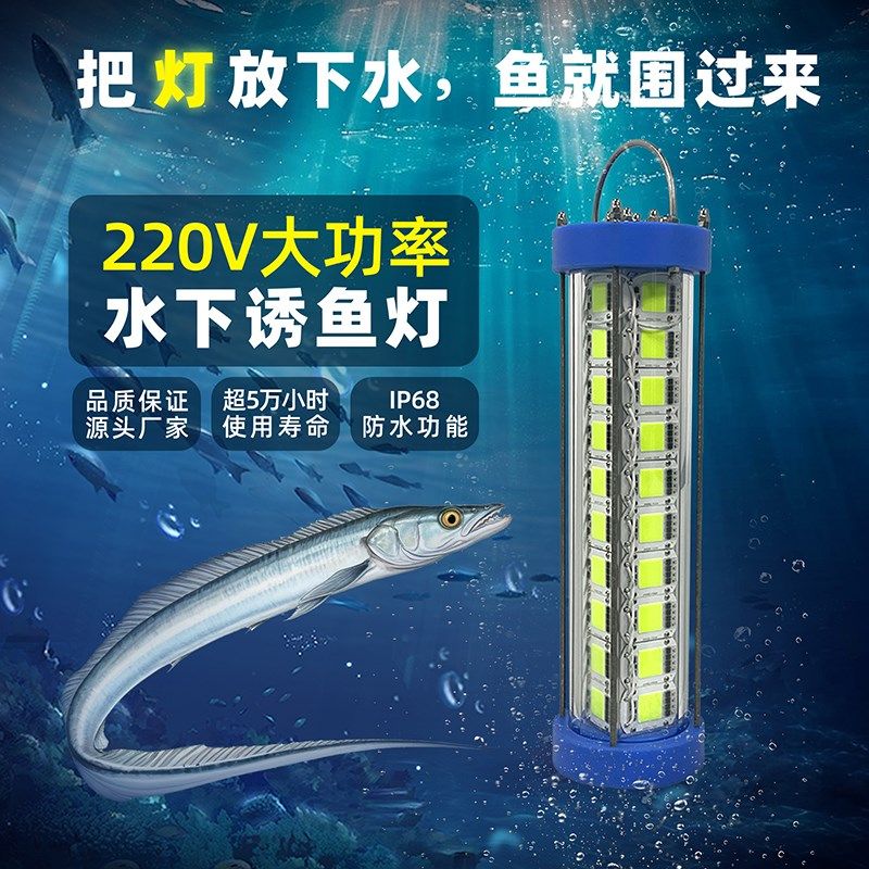 水下诱鱼灯集鱼灯船用大功率海钓带鱼鱿鱼灯绿光水灯水下灯水底灯