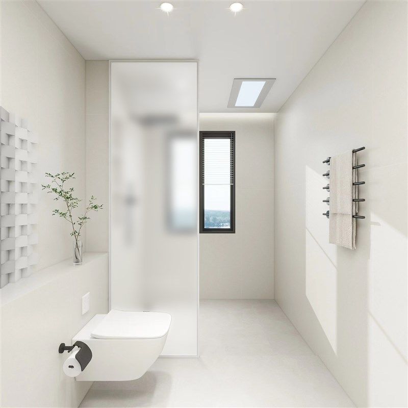 极窄铝合金钢化玻璃隔断淋浴房干湿分离半墙卫生间浴室屏风浴屏