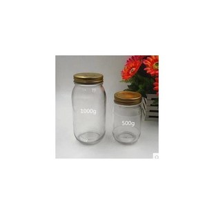 带盖加厚蜂蜜瓶玻璃蜂蜜瓶2斤一斤装蜂蜜瓶密封罐分装蜂蜜瓶