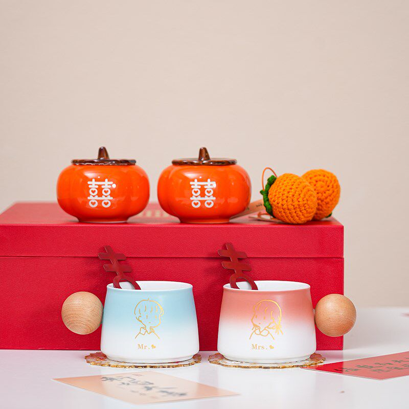 新婚礼物送新娘闺蜜结婚送新人高级实用摆件订婚礼品咖啡杯子套装