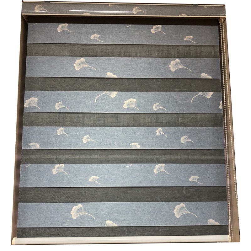 银杏叶遮光窗帘百叶卷帘客厅卧室定制成品办公室免打孔提花柔纱帘