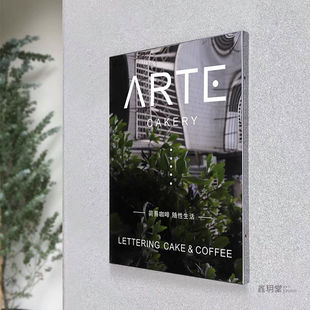 韩国ins不锈钢镜面灯箱招牌挂牌定做G展示门牌公司门头店铺服装店