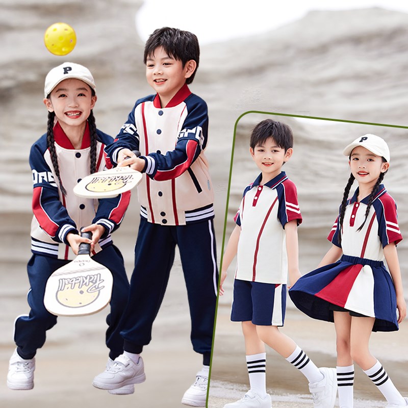 幼儿园园服春秋夏装儿童校服套装小学生班服三件套运动英伦棒球服
