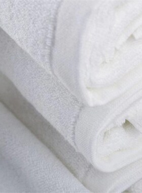 酒店宾馆浴巾铂金段纯棉白色可绣字民宿酒店专用毛巾定制 70*140
