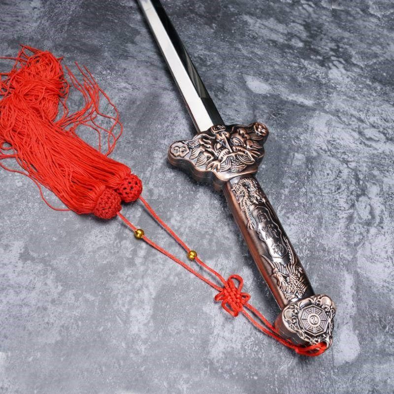 加重型太极伸缩剑不锈钢收缩剑健身可折叠表演道具剑男女晨练剑