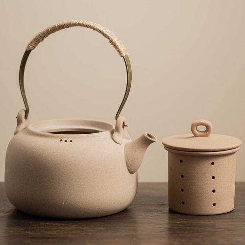 原矿煮水壶煮茶壶养生茶烧水壶提梁壶带内胆800ml茶馆茶室温茶壶