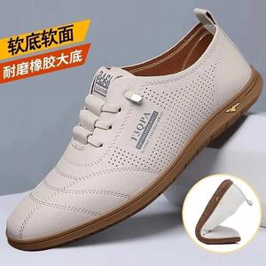 光雨服饰名品2镂空男鞋商务休闲皮鞋软底软面休闲男士硬汉小白鞋