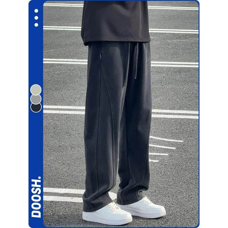 型锐轻奢重磅水洗休闲裤男宽松香蕉裤垂感阔腿弯刀卫裤拖地直筒裤