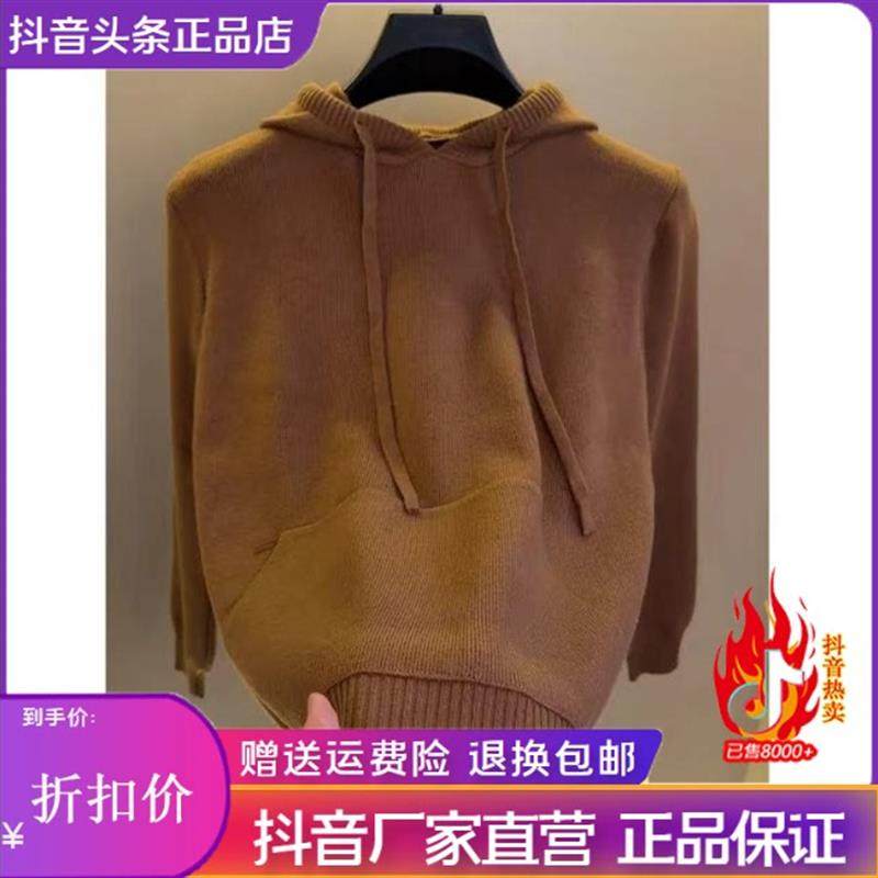 Elbaphe轻奢男装EXZL甄选高档秋冬连帽套头针织毛衣男士针织衫帽