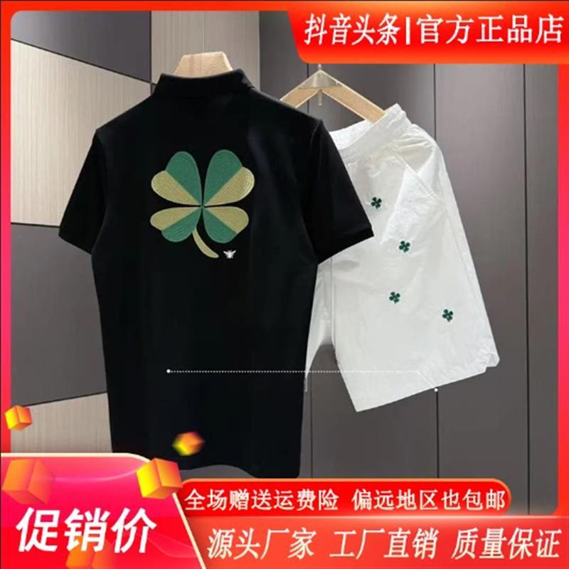 澜阙服饰男装Amphelisia2026夏季男士轻奢男人味刺绣花朵短袖T恤