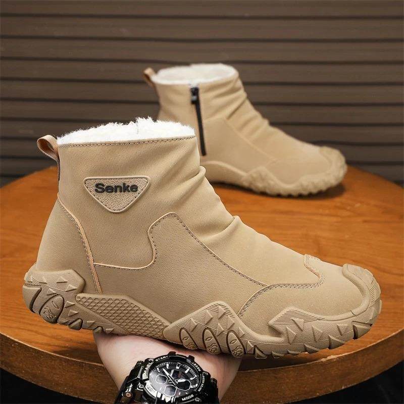 格威鞋业冬季新款时尚休闲男鞋马丁百c搭潮流一脚蹬套筒机车鞋