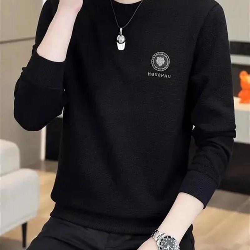 锋界服饰25g圆领卫衣春秋季新款百搭.长袖T恤修身x体恤休闲青年打