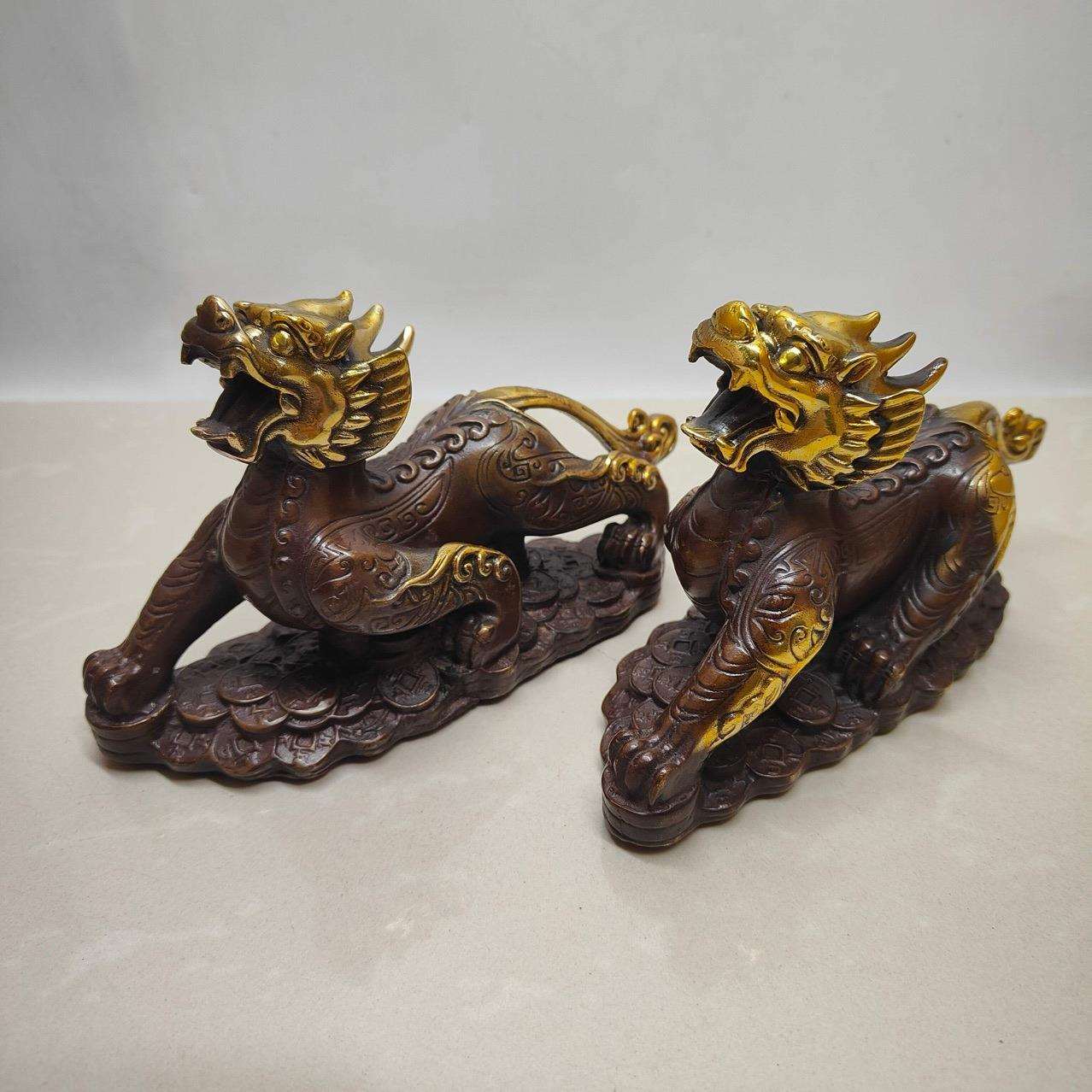 仿古鎏金貔貅摆件客厅家居办公室开业装饰古玩收藏工艺品