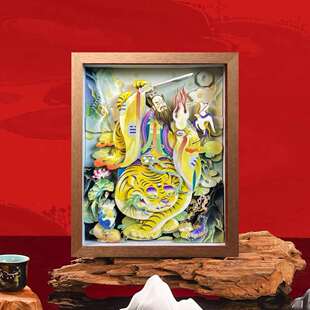 虎镇五毒端午节送礼高级新中式客厅桌面装饰纸雕立体摆台剪纸画框