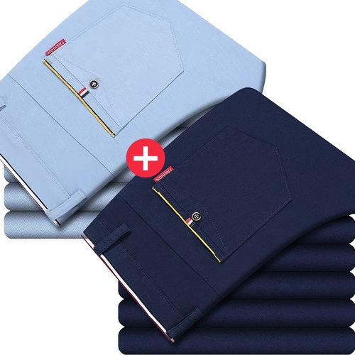 秋季休闲裤男士休闲长裤子冬季厚C薄款修身直筒商务宽松西装男裤