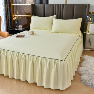 床罩床裙式 床套单件保护套1.5米1.8m床单I带裙边床笠180x200三件