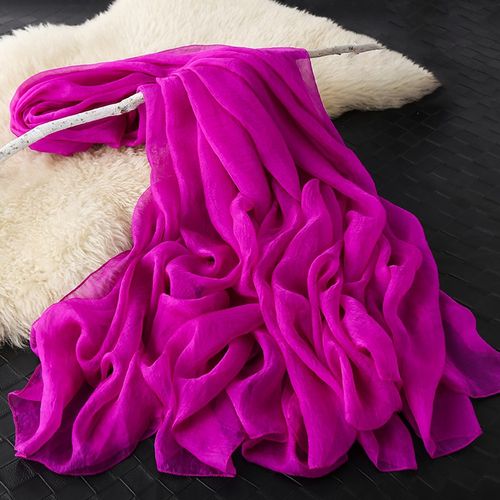 2024春秋长款丝巾女超大2米3围巾时尚新K款百搭黄色薄沙滩纱巾披