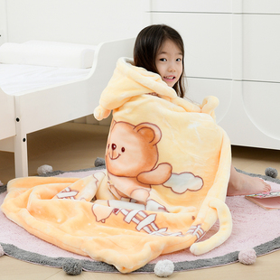 儿童披肩斗篷毛毯冬季 小s被子一年级小学生专用午睡披风毯子教室