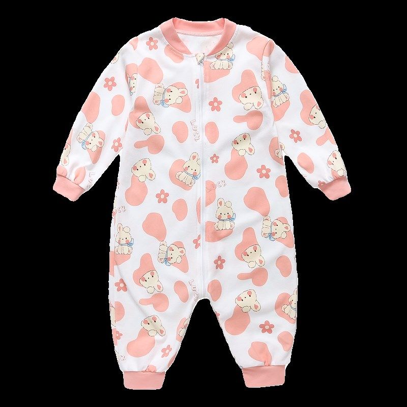 宝宝睡袋春c秋薄款儿童连体睡衣男孩女童家居服婴儿纯棉夏天空调