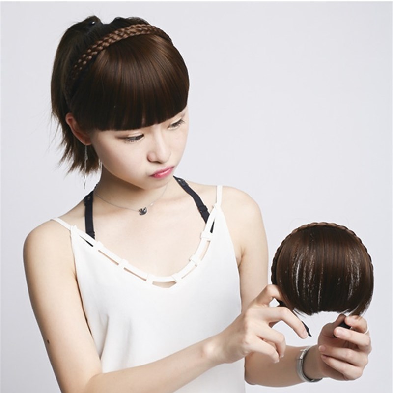 假刘海女假发头帘发卡发箍齐刘海留流海真发自P然无痕空气刘海假