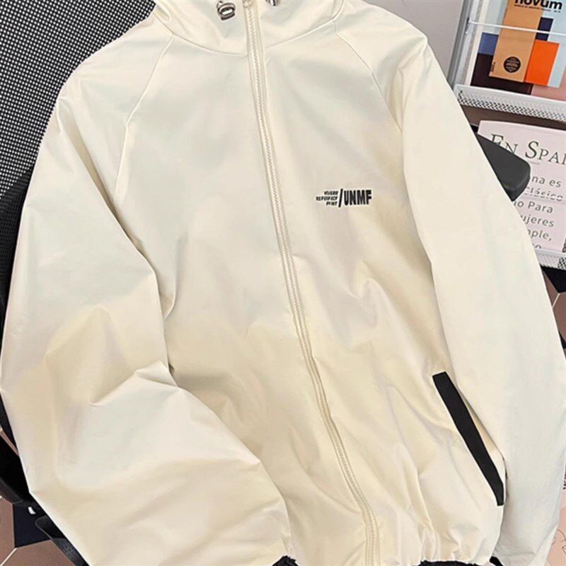 美式复古撞色冲锋衣男女外套春秋季两面穿国潮设计感小Y众夹克上