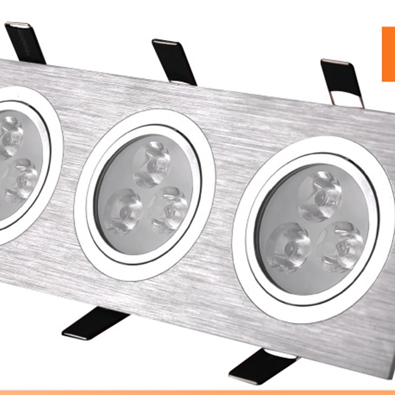 LED格栅射灯三头 天花o灯筒灯斗胆灯豆胆灯3头9w15w21w27w36w包邮