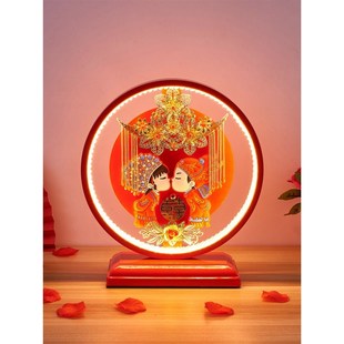 创意结婚长明灯结婚台灯长命灯一对送新人礼物陪嫁红色婚房床头灯