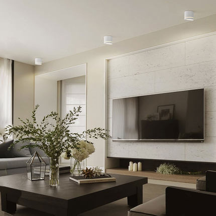 黑色led明装筒灯北欧吸顶cob天花灯过道玄关客厅侧发光免开孔12W