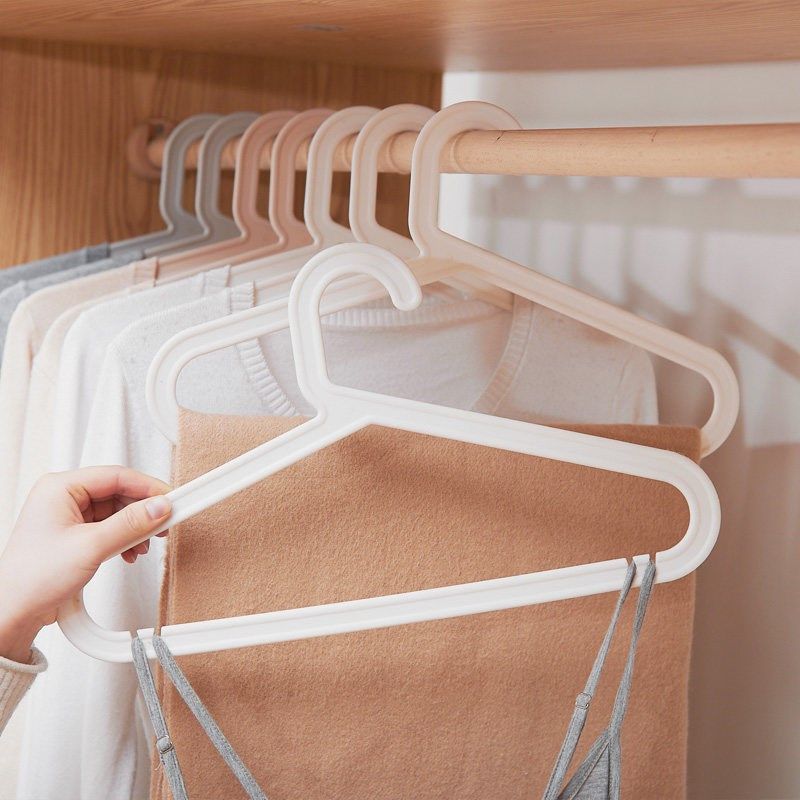 无痕防滑衣架成人晾衣服白色晾晒塑料不扯领挂钩衣撑学生宿舍家用