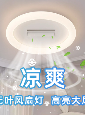 无叶儿童风扇灯奶油风方形云朵卧室全光谱护眼照明电扇一体吸顶灯